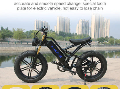 20 Inch Mountain electric bicycle For Mens Fat Tire Aluminium Alloy eBike 750W 48V Beach Snow eBikes For Adults Max Speed 45