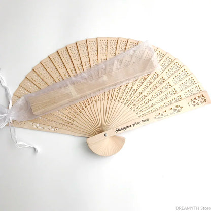 20/40/50 pieces of personalized wooden wedding gifts and gifts for guests Sandalwood fan folding party decoration