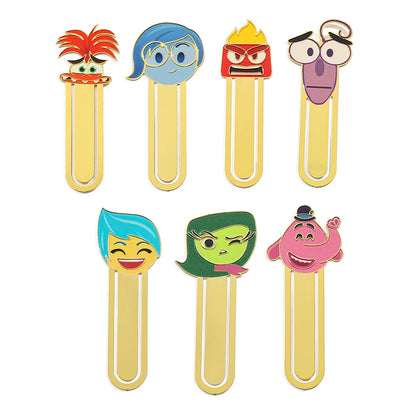 Anime Inside Out Movie Periphery Bookmark Cartoon Joy Sadness Anger Disgust Fear Metal Bookmark School Stationery Supplies