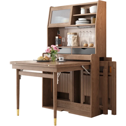 Modern Dining Room Furniture Set Mesa De Comedor Folding Extend Cabinet Foldable Dining Table Adjustable Esstisch Wooden