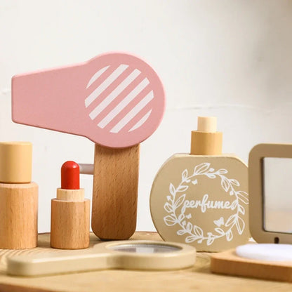 Wooden Baby Toys Simulation Cosmetics Set Pretend Makeup Toys Girls Playing House Game Children Early Education Montessori Toys