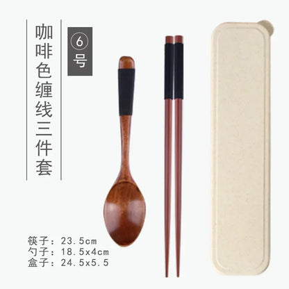 Handmade Dinnerware Cutlery for Kitchen, Wooden Spoon & Fork Dinner Kit for Rice, Soups, Cereal, Home Tableware
