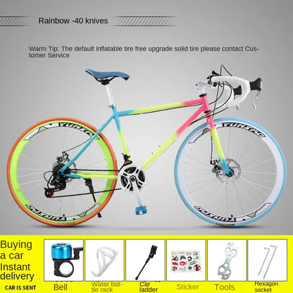 Bicycle Free Shiping Aro 29 Road Bike Bicicleta Uomo Bmx Bikes Road Bike V Brake/Disc Brake Spring Fork (Low Gear Non-damping)
