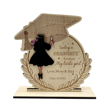 Desktop Decor Wooden Graduation Ornament Rustic Durable Home Decoration Ornament Handmade Creative Graduation Gift Festival