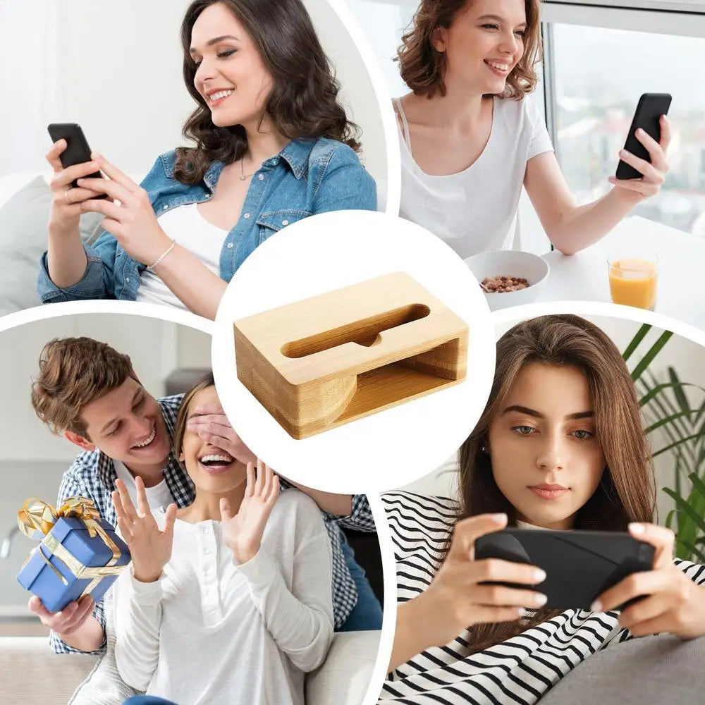 Wood Phones Mobile Phone Sound Amplifier Stand Wooden Phones with Sound Amplifier Phone Holder Desk Support