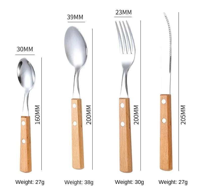 Kitchen Tableware Stainless Steel Luxury Western Dinner Set Gold Silver Cutlery Fork Spoon Knife