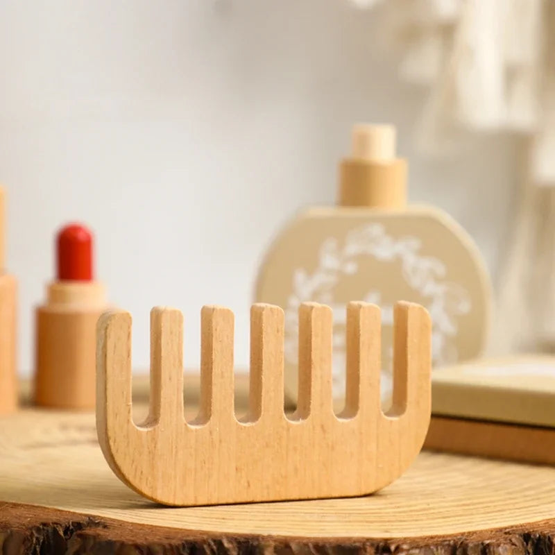 Wooden Baby Toys Simulation Cosmetics Set Pretend Makeup Toys Girls Playing House Game Children Early Education Montessori Toys
