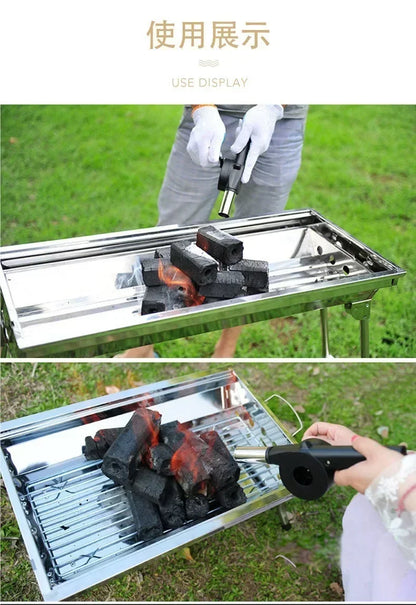 Camping Barbecue Fan Portable Hand-Operated Blower Efficient Fire Making Blower Charcoal Combustion Blower Picnic BBQ Tools