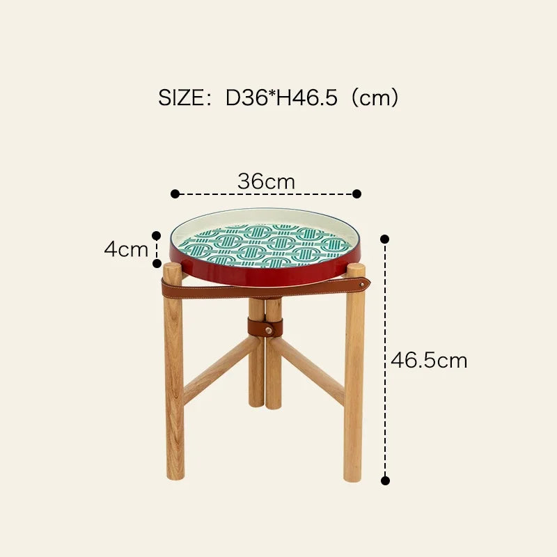 For Coffee Table, Living Room Sofa Side Table, Ceramic Tray, Solid Wood Tea Table, Creative Storage Desk, Nordic Furniture