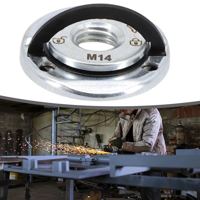 M14 Quick Release Self-Locking Grinder Pressing Plate Flange Nut Power Chuck Nut Pressing Plate Power Replacement Clamping Tool