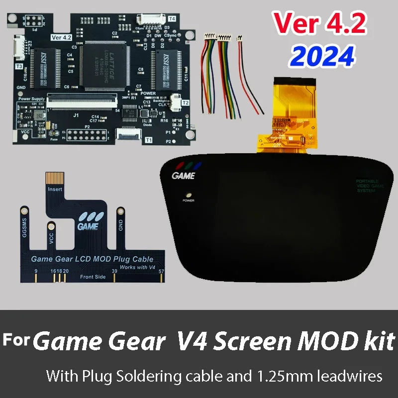 OGS All-in-one Screen V-4.2 LCD screen For SEGA Game Gear GG adjustable brightness support VGA output Mod kits