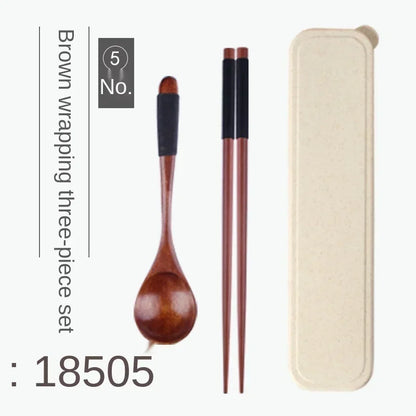 Handmade Dinnerware Cutlery for Kitchen, Wooden Spoon & Fork Dinner Kit for Rice, Soups, Cereal, Home Tableware