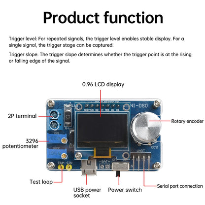 Digital Oscilloscope Electronic Kit 0.96 Inch STC Microcontroller Electronic DIY Loose Parts DC 5V
