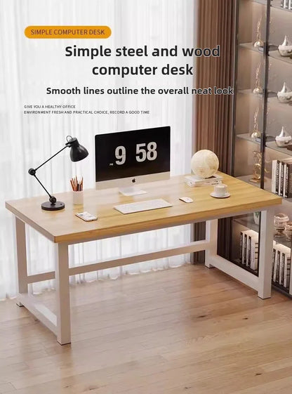 Solid Wood Computer Desktop Desk for Home Use, Simple Writing Desk for Students, Workbench, Long Strip,rental House, Small Table