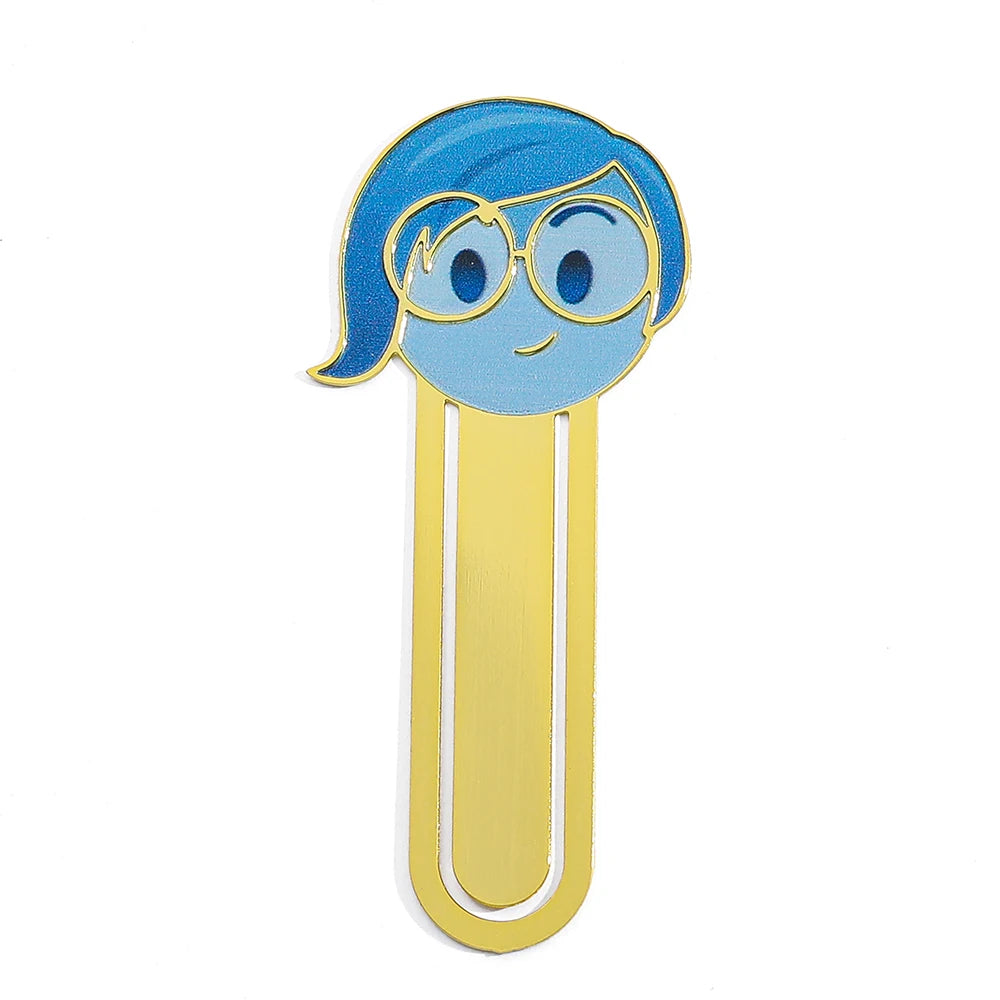 Anime Inside Out Movie Periphery Bookmark Cartoon Joy Sadness Anger Disgust Fear Metal Bookmark School Stationery Supplies