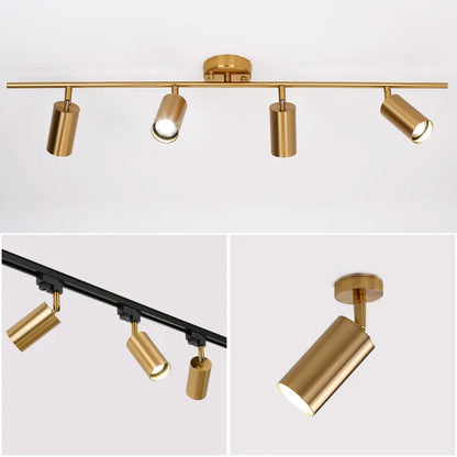 Lighting for Living Room Modern Simple Led Spotlight Gold Track Spotlight Brass Cloakroom  Room Background Wall Ceiling Light