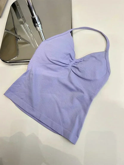 Summer fitness shape  beautiful shoulder straps  chest pillow  bra and yoga shorts  a must for fitness.