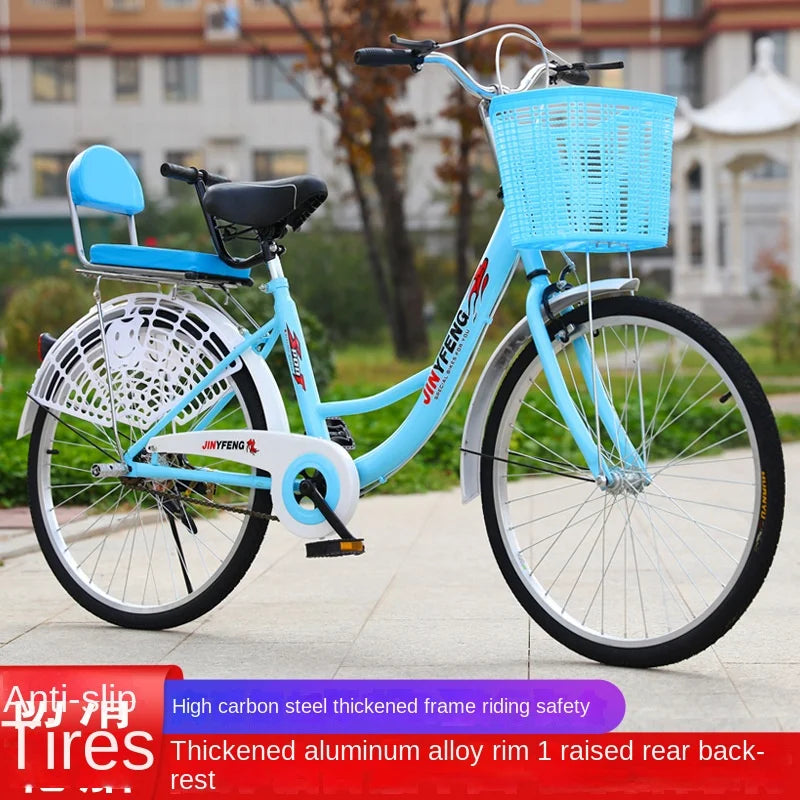 Women's Bicycle Women's 24 Inch Lightweight Commuting Bike Men's Ordinary Adult Student City Lady Commuter Bike Pedal Bike