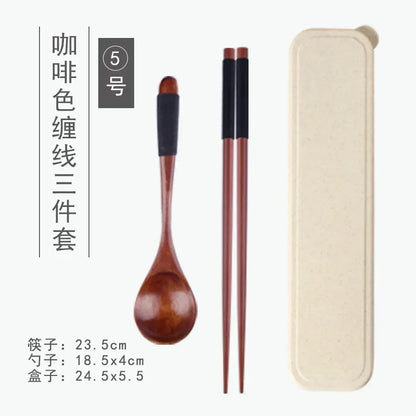 Handmade Dinnerware Cutlery for Kitchen, Wooden Spoon & Fork Dinner Kit for Rice, Soups, Cereal, Home Tableware