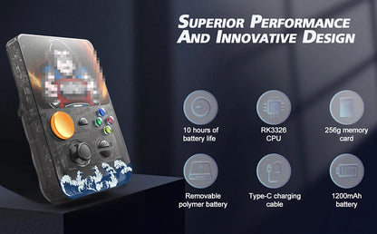 Latest Handheld Gaming Console with 3.5-inch IPS HD Screen&3D Smooth Joystick,Large Memory&Support TF Memory Card R36S Plus