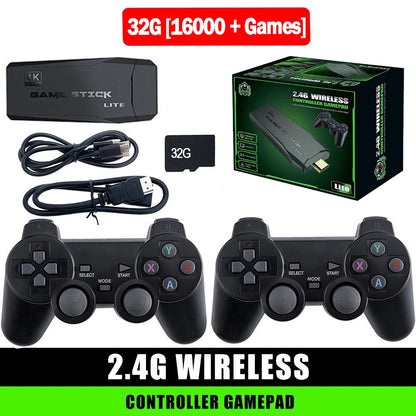 4K HD Retro Gaming Console 20000 Games 64GB 2.4G Wireless For GBA/FC/PS1/MD Portable TV Game Stick For Xmas Gift