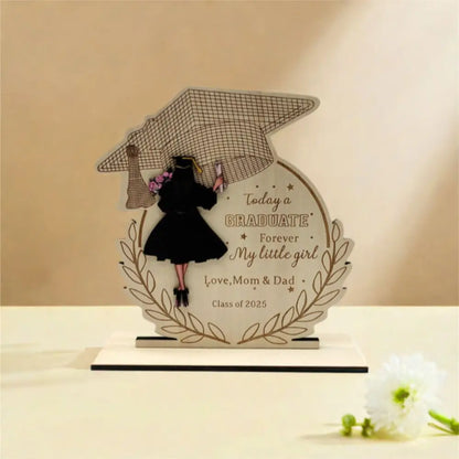Desktop Decor Wooden Graduation Ornament Rustic Durable Home Decoration Ornament Handmade Creative Graduation Gift Festival