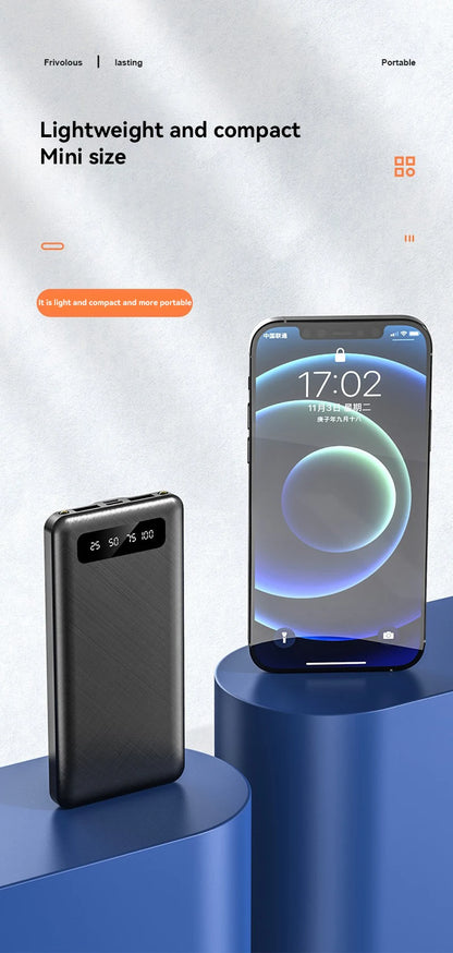 200000mAh Power Bank 120W Super Fast Charge Large Capacity Portable External Battery With LED Digital Display For Phones 2025