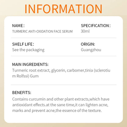 Skincare Turmeric Serum Soap Whitening Essential Oil Facial Repair Lifting Moisturizing Brighten Face Dark Spot Corrector
