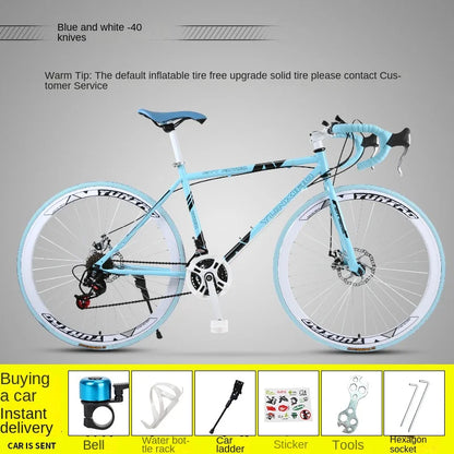 Bicycle Free Shiping Aro 29 Road Bike Bicicleta Uomo Bmx Bikes Road Bike V Brake/Disc Brake Spring Fork (Low Gear Non-damping)