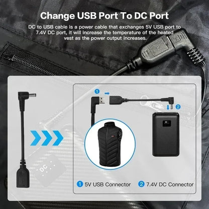 PowerBank 7.4V DC 30000/40000mAh Battery Bank Portable Mobile Power Supply for Heating Jacket Gloves Electric Heating Equipment