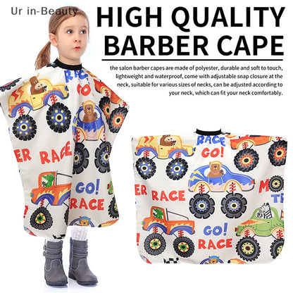 Kids Cartoon Car Haircut Hairdresser Cape Professional Hair-Cut Salon Barber Wrap Cutting Gown Hair Care Styling Supplies