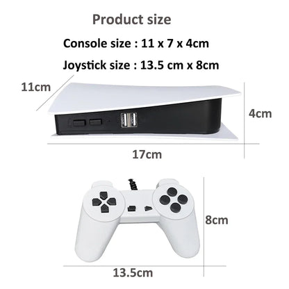 Retro GS5 Gaming Console – 300+ Classic Games, 2-Player USB Wired Controller, AV/HDMI TV Connection