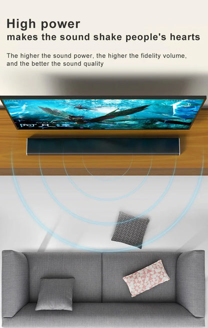 Home Theater Echo Wall TV Speaker 99cm Long With Dual Bass Speaker Cinema Bluetooth Speaker Multifunctional 9D Surround Speaker