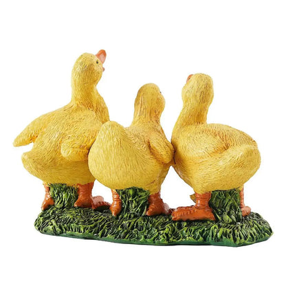 Garden Decor Resin Three Ducks Statue Cartoon Decorative Ducks Sculpture Cute Desktop Ornament Living Room