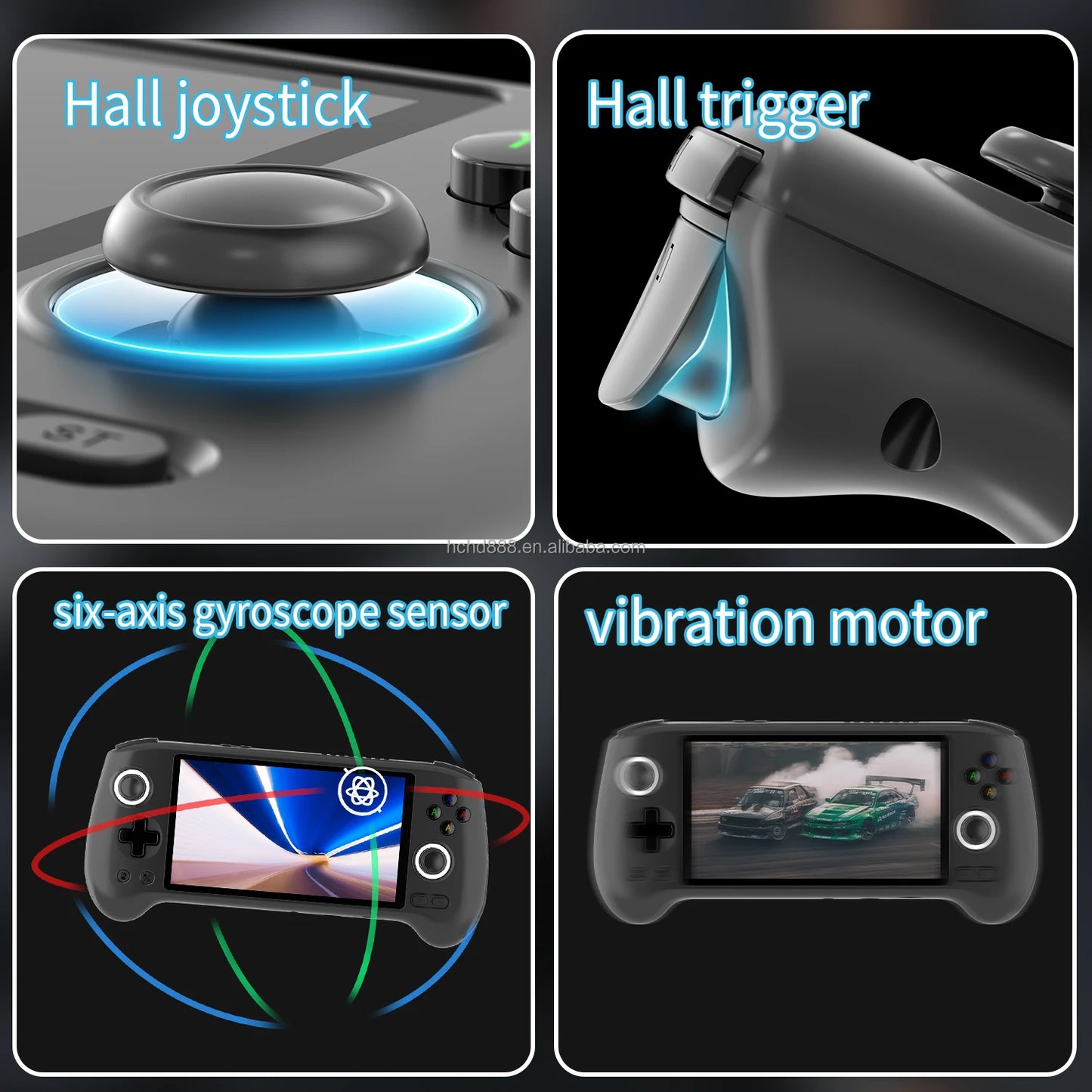 Portable Gaming Consoles Android 13 AMOLED Touch Screen Hall Effect Joysticks Handheld Game Player 5G Wifi BT5.0
