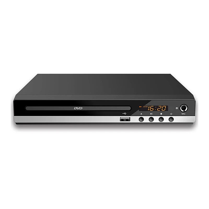 Full HD DVD Player + Remote Control 1080P High Definition CD/ EVD/ VCD Player with AV HDMI Output Microphone USB for Home TV KTV