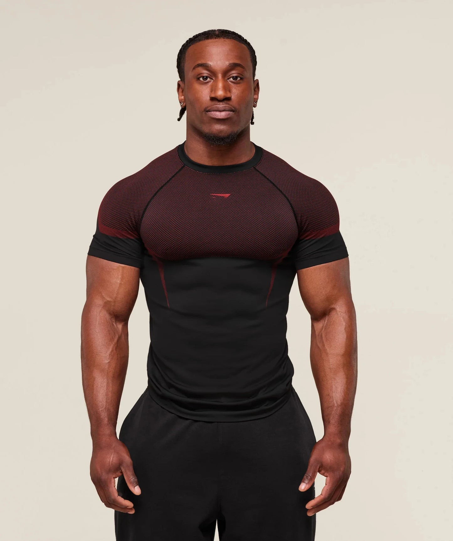 Fitness T-shirt, men's elastic quick drying breathable short sleeved, suitable for exercise, running, cycling, fitness clothes