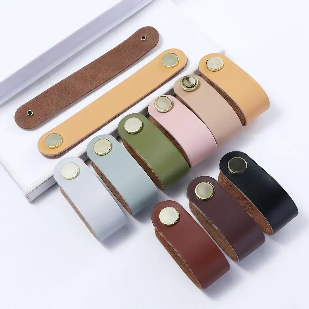 Children's Furniture Environmentally Kitchen Wardrobe Cabinet Hardware Leather Handle Door Pulls Furniture Knobs Drawer Handle