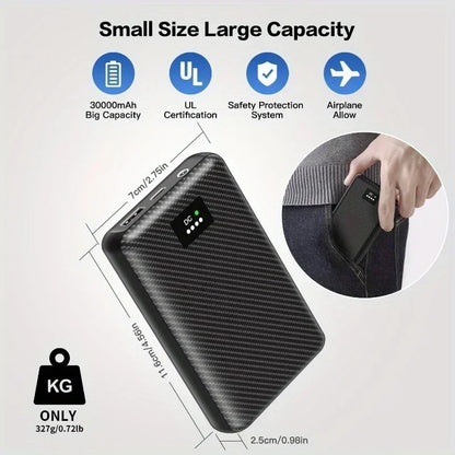 PowerBank 7.4V DC 30000/40000mAh Battery Bank Portable Mobile Power Supply for Heating Jacket Gloves Electric Heating Equipment