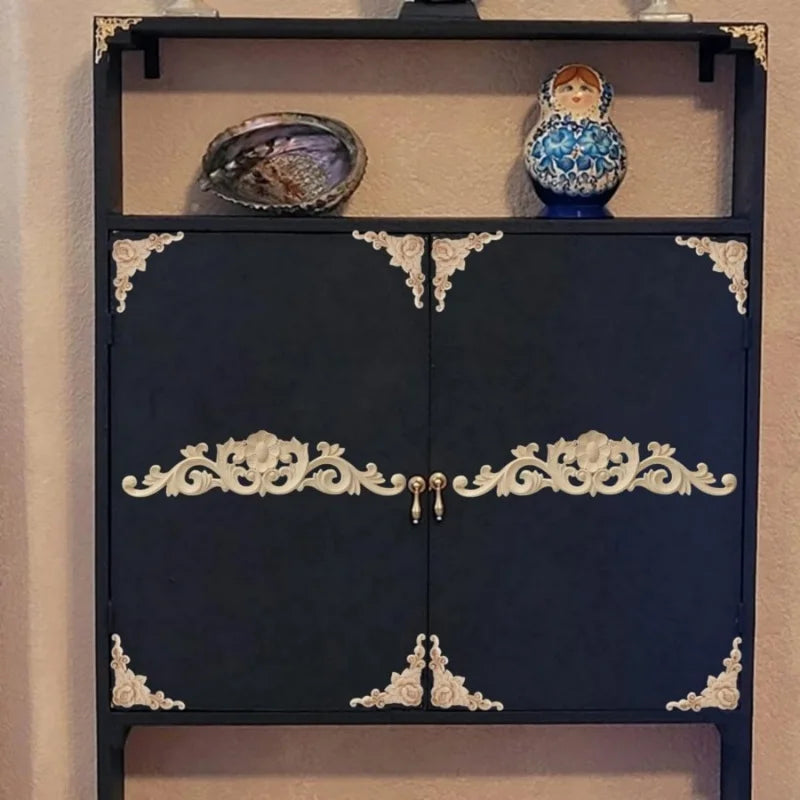 Decorative Wood Appliques and Onlays Natural Furniture Wall Door Wood Carving DIY Corner Frame Wood Craft Cabinet Wardrobe Decor