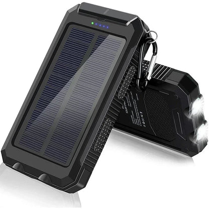 Solar Power Bank 30000mAh Portable Charging Poverbank External Battery Charger Strong Light LDE Light for huawei iphone xiaomi