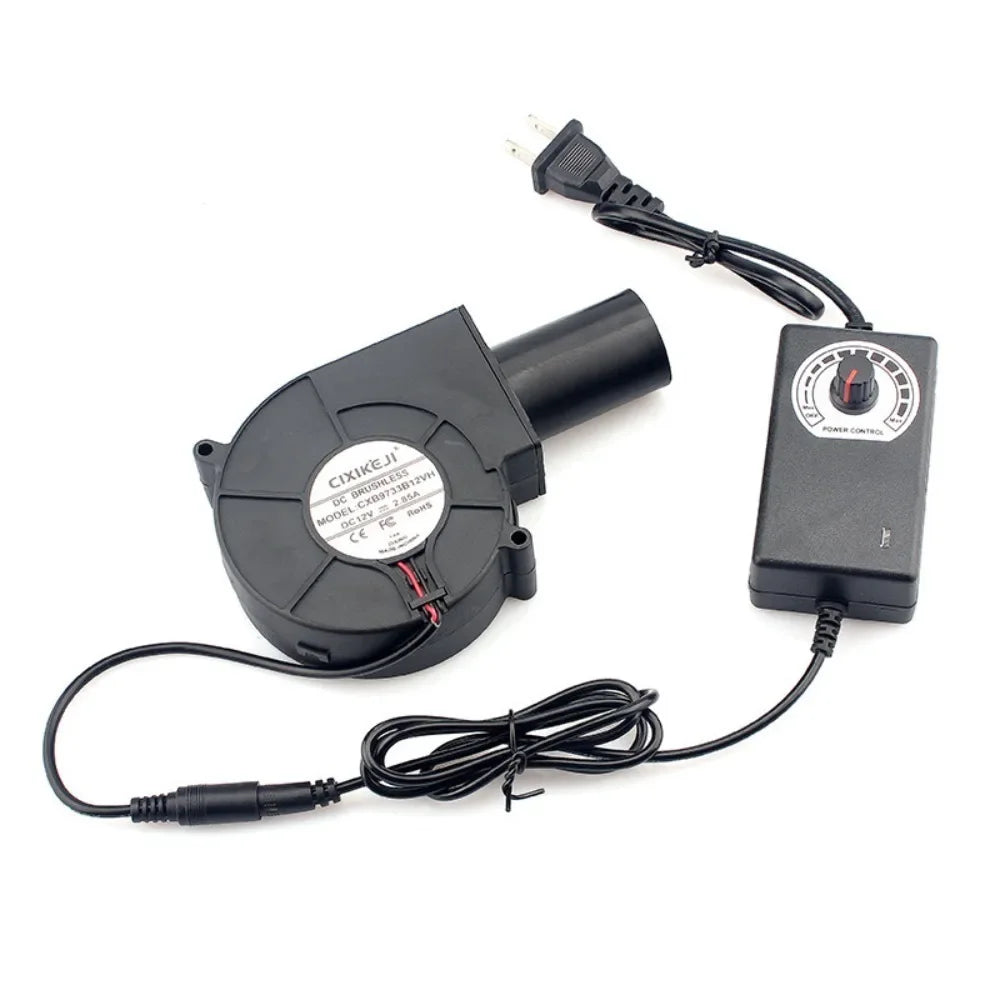 BBQ Blower 220V with Air Collection Adjustable Speed Cooking Tool for Outdoor BBQ Grill Camping Cooking Charcoal Starter