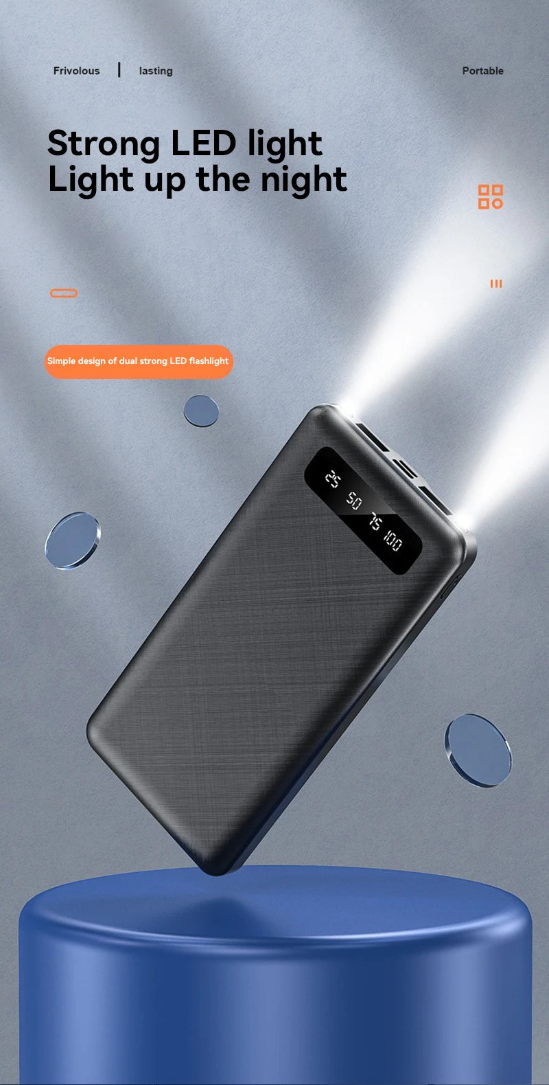 200000mAh Power Bank 120W Super Fast Charge Large Capacity Portable External Battery With LED Digital Display For Phones 2025
