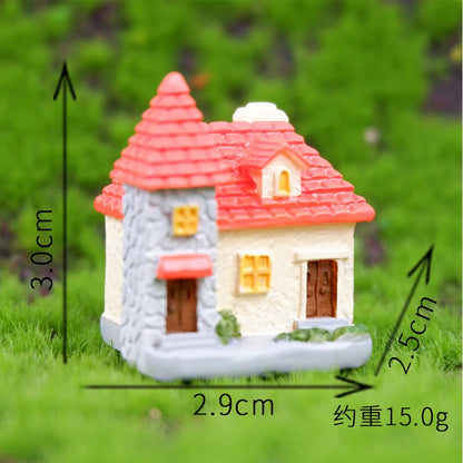 Decor Resin Ornament Miniature Fairy Garden House Villa Miniature Landscape Bonsai Decor Outdoor DIY Dolls House Decoration