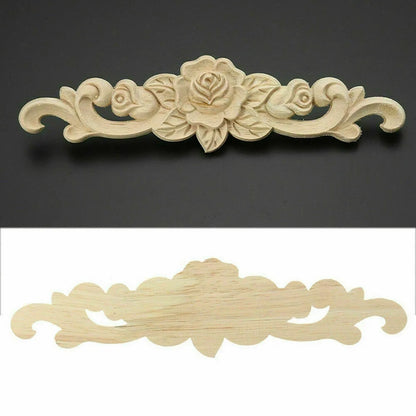 20X5cm Woodcarving Decal Exquisite Classical Wooden Decoration Inlaid With Flower Lines Edges Wooden Furniture Decor Accessories