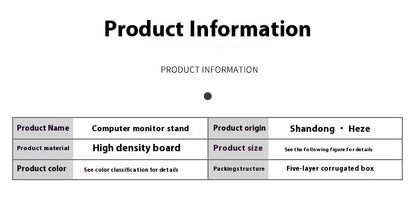 Laptop height stand, desktop monitor, screen stand, base, office desktop storage rack, storage workstation