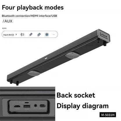 Home Theater Echo Wall TV Speaker 99cm Long With Dual Bass Speaker Cinema Bluetooth Speaker Multifunctional 9D Surround Speaker