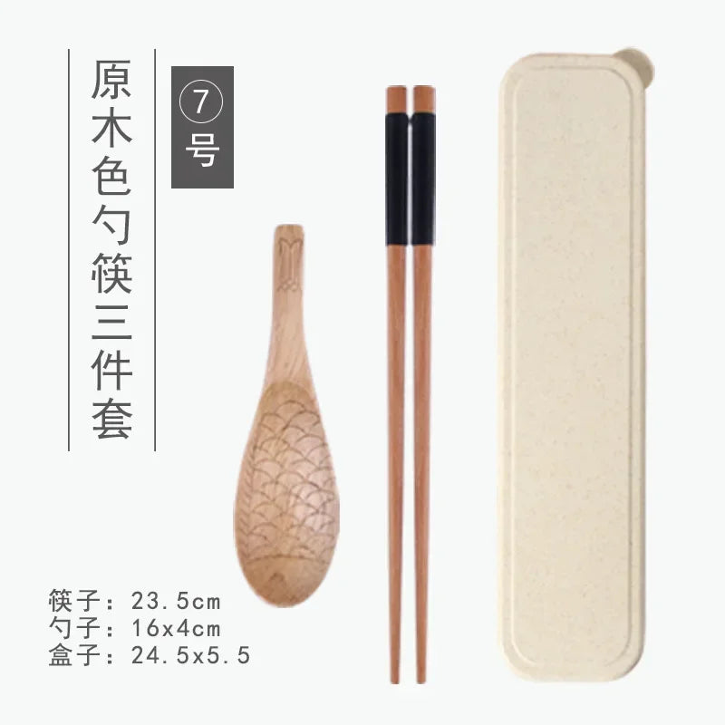 Handmade Dinnerware Cutlery for Kitchen, Wooden Spoon & Fork Dinner Kit for Rice, Soups, Cereal, Home Tableware