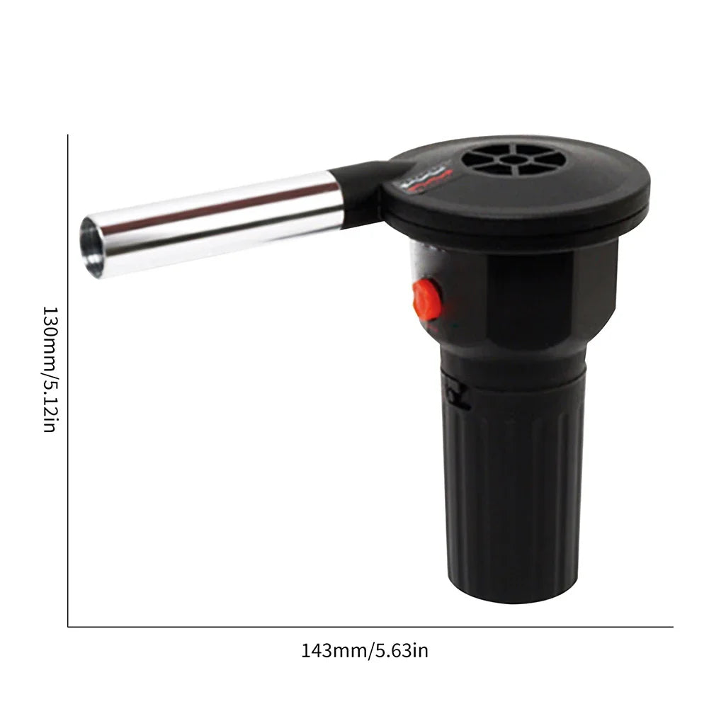 BBQ Electric Fan Air Blower Aluminum Alloy Barbecue Air Blower Handheld Barbecue Grill Fire Bellow Grill Tool for Picnic Camping