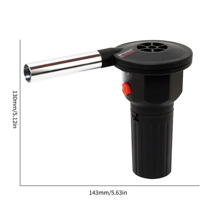 BBQ Electric Fan Air Blower Aluminum Alloy Barbecue Air Blower Handheld Barbecue Grill Fire Bellow Grill Tool for Picnic Camping